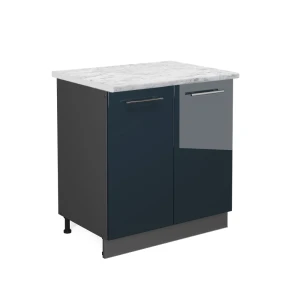 Szafka pod zlew Fame-Line Ciemnoniebieski wysoki połysk 80 cm , BP Marmur Vicco