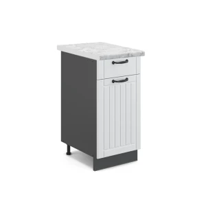 Køkkenskab Fame-Line Hvid landhus 40 cm , BP Marmor Vicco