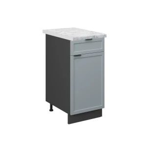 Küchenunterschrank Fame-Line Hellblau-grau 40 cm , AP Marmor Vicco