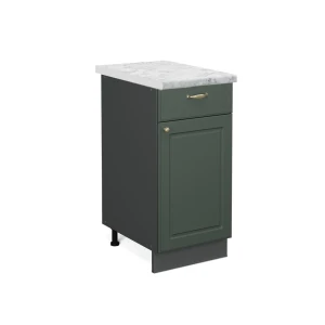 Küchenunterschrank Fame-Line Grün-Gold Landhaus 40 cm , AP Marmor Vicco