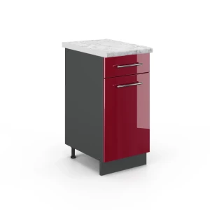 Køkkenskab Fame-Line Bordeaux rød højglans 40 cm , BP Marmor Vicco