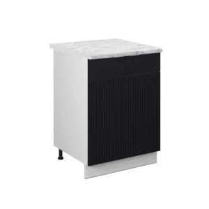 Køkkenskab Fame-Line Sort stribet 60 cm , BP Marmor Vicco