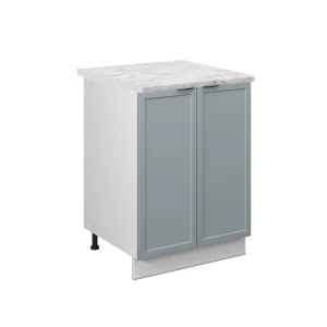 Küchenunterschrank Fame-Line Hellblau-grau 60 cm , AP Marmor Vicco