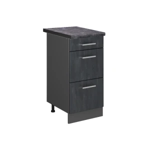 Küchenunterschrank R-Line Schwarz Beton 40 cm AP Anthrazit Vicco