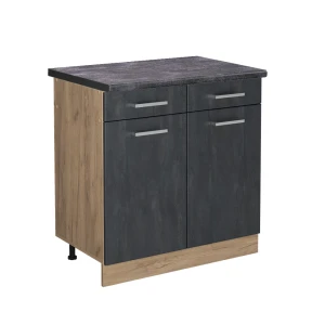 Køkkenskab R-Line Sort beton 80 cm BP Antracit Vicco