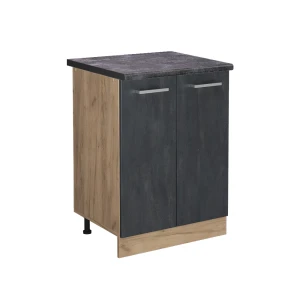 Küchenunterschrank R-Line Schwarz Beton 60 cm AP Anthrazit Vicco
