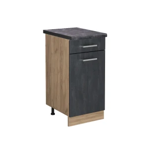 Küchenunterschrank R-Line Schwarz Beton 40 cm AP Anthrazit Vicco