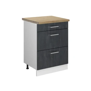 Keittiön alakaappi R-Line Musta betoni 60 cm AP tammi Vicco