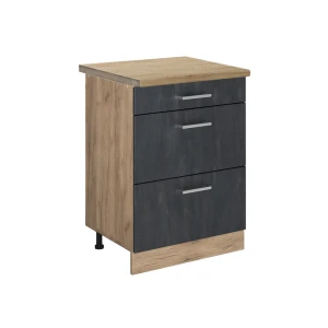 Keittiön alakaappi R-Line Musta betoni 60 cm AP tammi Vicco