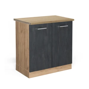 Szafka pod zlew R-Line Czarny beton 80 cm BP Dąb Vicco