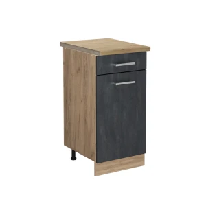 Szafka dolna do kuchni R-Line Czarny beton 40 cm BP Dąb Vicco
