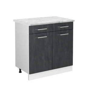 Køkkenskab R-Line Sort beton 80 cm BP Marmor Vicco