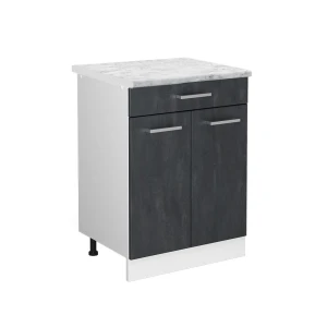Køkkenskab R-Line Sort beton 60 cm BP Marmor Vicco