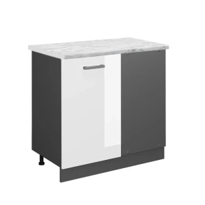 Hjørneskab R-Line Hvid højglans 86 cm BP Marmor Vicco
