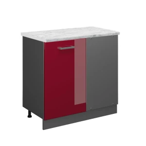 Hjørneskab R-Line Rød højglans 86 cm BP Marmor Vicco
