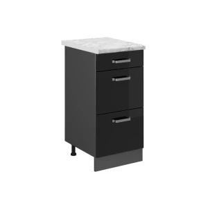 Køkkenskab R-Line Sort højglans 40 cm BP Marmor Vicco