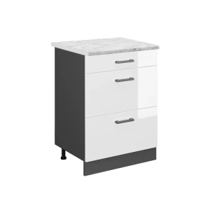 Køkkenskab R-Line Hvid højglans 60 cm BP Marmor Vicco