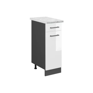 Szafka dolna do kuchni R-Line Biały wysoki połysk 30 cm BR Marmur Vicco