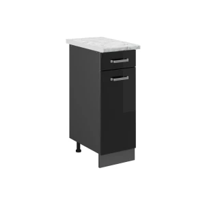 Køkkenskab R-Line Sort højglans 30 cm BP Marmor Vicco