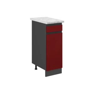 Küchenunterschrank R-Line Rot 30 cm  J-Shape AP Marmor Vicco