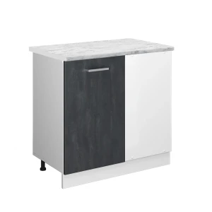 Meuble d'angle R-Line Béton noir 86cm PT Marbre Vicco