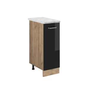 Apotekerskab R-Line Sort højglans 30 cm BP Marmor Vicco