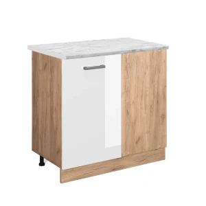 Hjørneskab R-Line Hvid højglans 86 cm BP Marmor Vicco
