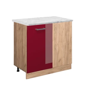 Hjørneskab R-Line Rød højglans 86 cm BP Marmor Vicco