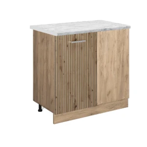 Eckunterschrank R-Line Artisan-Eiche 86 cm AP Marmor livinity®