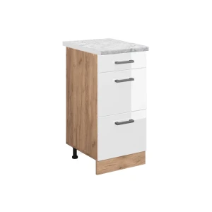 Køkkenskab R-Line Hvid højglans 40 cm BP Marmor Vicco