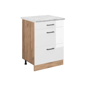 Køkkenskab R-Line Hvid højglans 60 cm BP Marmor Vicco