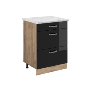 Køkkenskab R-Line Sort højglans 60 cm BP Marmor Vicco