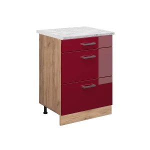 Køkkenskab R-Line Rød højglans 60 cm BP Marmor Vicco