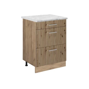 Küchenunterschrank R-Line Artisan-Eiche 60 cm AP Marmor Vicco