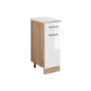 Køkkenskab R-Line Hvid højglans 30 cm BP Marmor Vicco