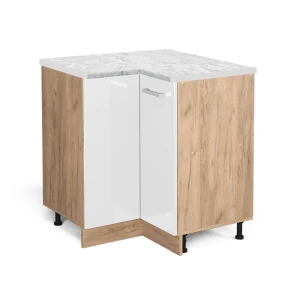 Hjørneskab R-Line Hvid højglans 75.6 cm BP Marmor Vicco