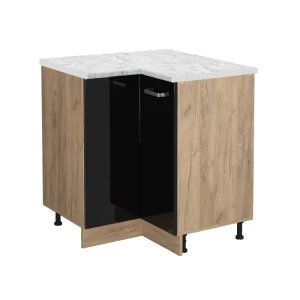 Hjørneskab R-Line Sort højglans 75.6 cm BP Marmor Vicco