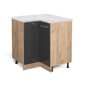 Hjørneskab R-Line Antracit højglans 75.6 cm BP Marmor Vicco