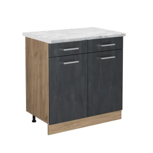 Køkkenskab R-Line Sort beton 80 cm BP Marmor Vicco
