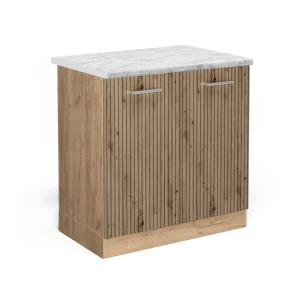 Szafka pod zlew R-Line Dąb rzemieślniczy 80 cm BP Marmur Vicco