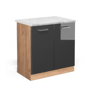 Vaskeskab R-Line Antracit højglans 80 cm BP Marmor Vicco