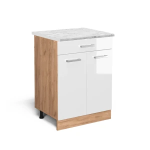 Køkkenskab R-Line Hvid højglans 60 cm BP Marmor Vicco