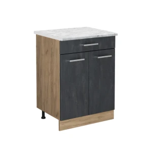 Szafka dolna do kuchni R-Line Czarny beton 60 cm BP Marmur Vicco