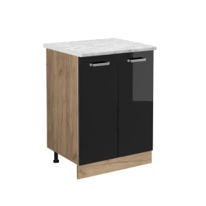Køkkenskab R-Line Sort højglans 60 cm BP Marmor Vicco