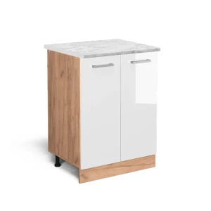 Køkkenskab R-Line Hvid højglans 60 cm BP Marmor Vicco