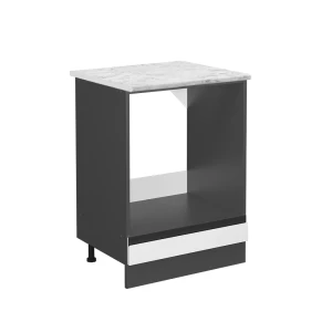 Komfurindbygningsskab R-Line Hvid 60 cm BP Marmor Vicco