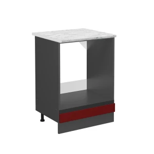 Komfurindbygningsskab R-Line Rød 60 cm BP Marmor Vicco