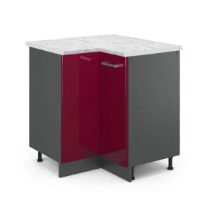 Hjørneskab R-Line Rød højglans 75.6 cm BP Marmor Vicco