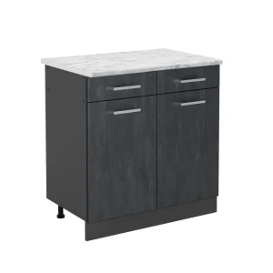 Køkkenskab R-Line Sort beton 80 cm BP Marmor Vicco