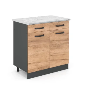 Køkkenskab R-Line Gold power oak 80 cm BP Marmor Vicco